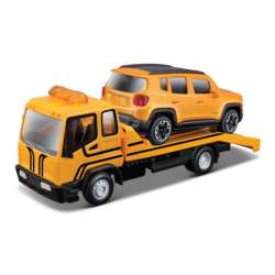 Bburago 1:43 Laweta z autem osobowym -zestaw żółty - 1