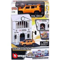 Bburago City 1:43 Train Station + Jeep Renegade - 1