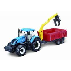 Bburago Traktor 1:50 New Holland z przyczepą i rozładunk - 1