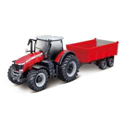 Bburago Trakt MasseyFerguson 8740S z przyczepą 10cm czer - 1